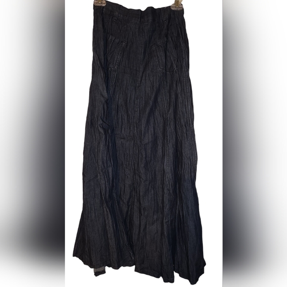 NWOT V Cristina Designer Pleated Denim Maxi Skirt - Picture 2 of 3
